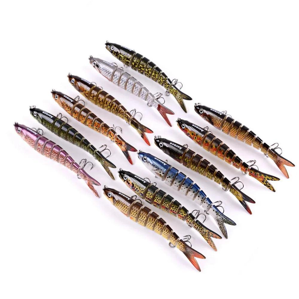 1pc Wobblers 8 Segments Fishing Lure Multi Jointed Swimbait 19g Hard Bait Lures Fishing Tackle For Bass Pike Lifelike Swimbaits - Nex Fisher Hub