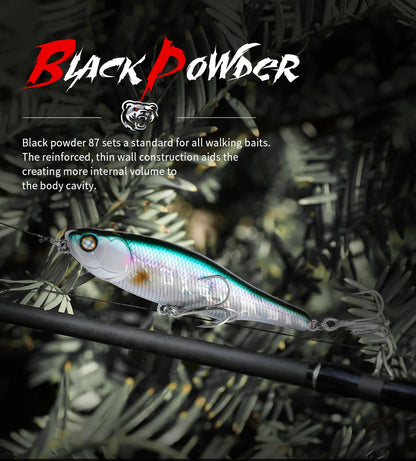 BEARKING BLACK POWDER Pencil Topwater Lure 87mm (3.43 inches) and 9.1g (0.32 ounces).: Professional Quality Walk-the-Dog Action
