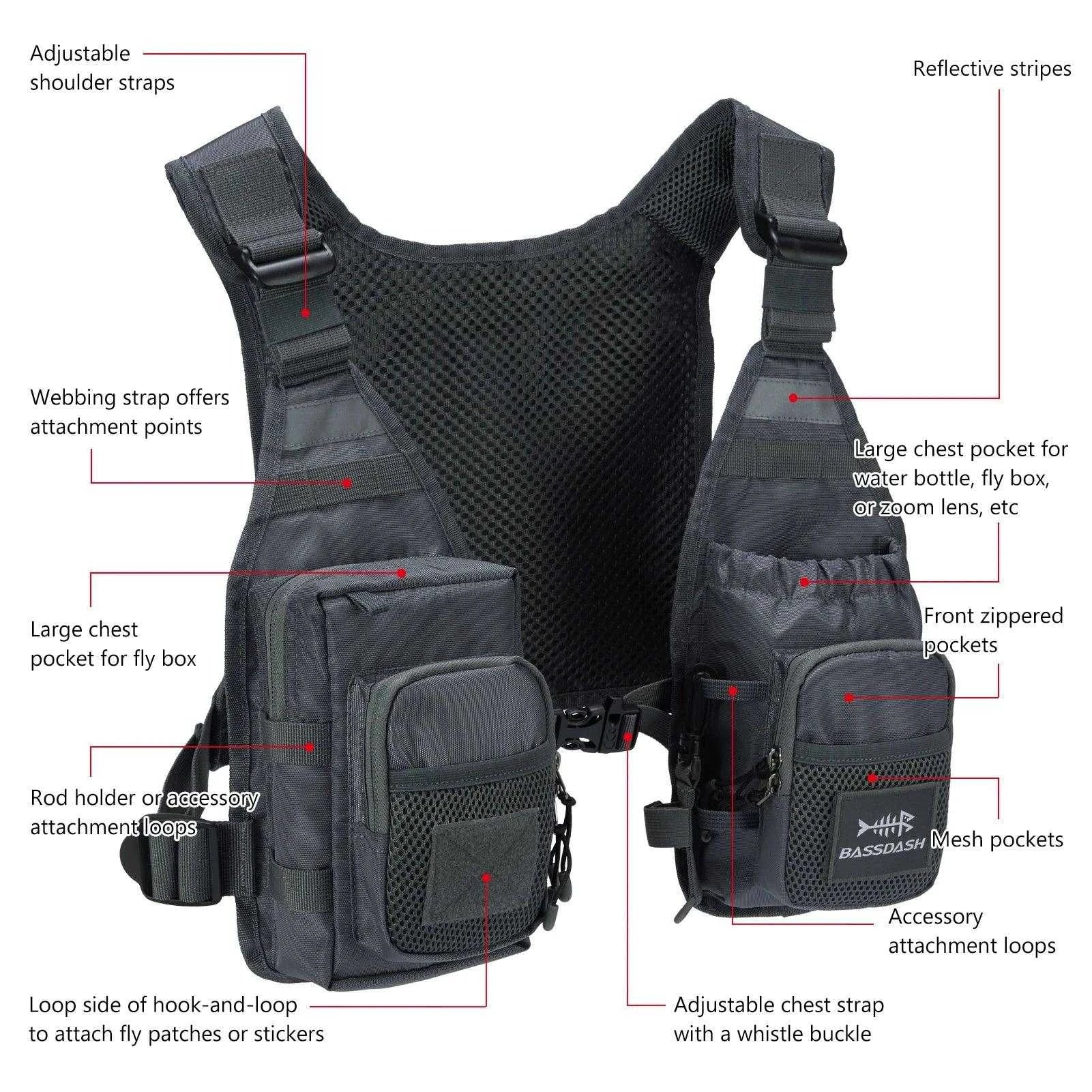 Bassdash FV08 Chest Pack Vest - Nex Fisher Hub