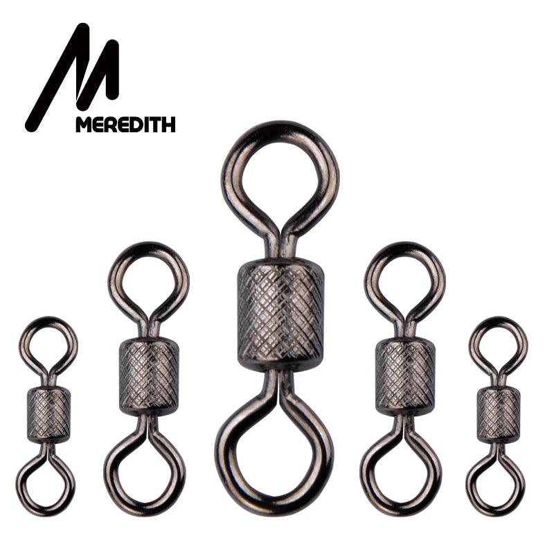 Meredith 50PCS/Lot Fishing Swivels Ball Bearing Swivel with Safety Snap