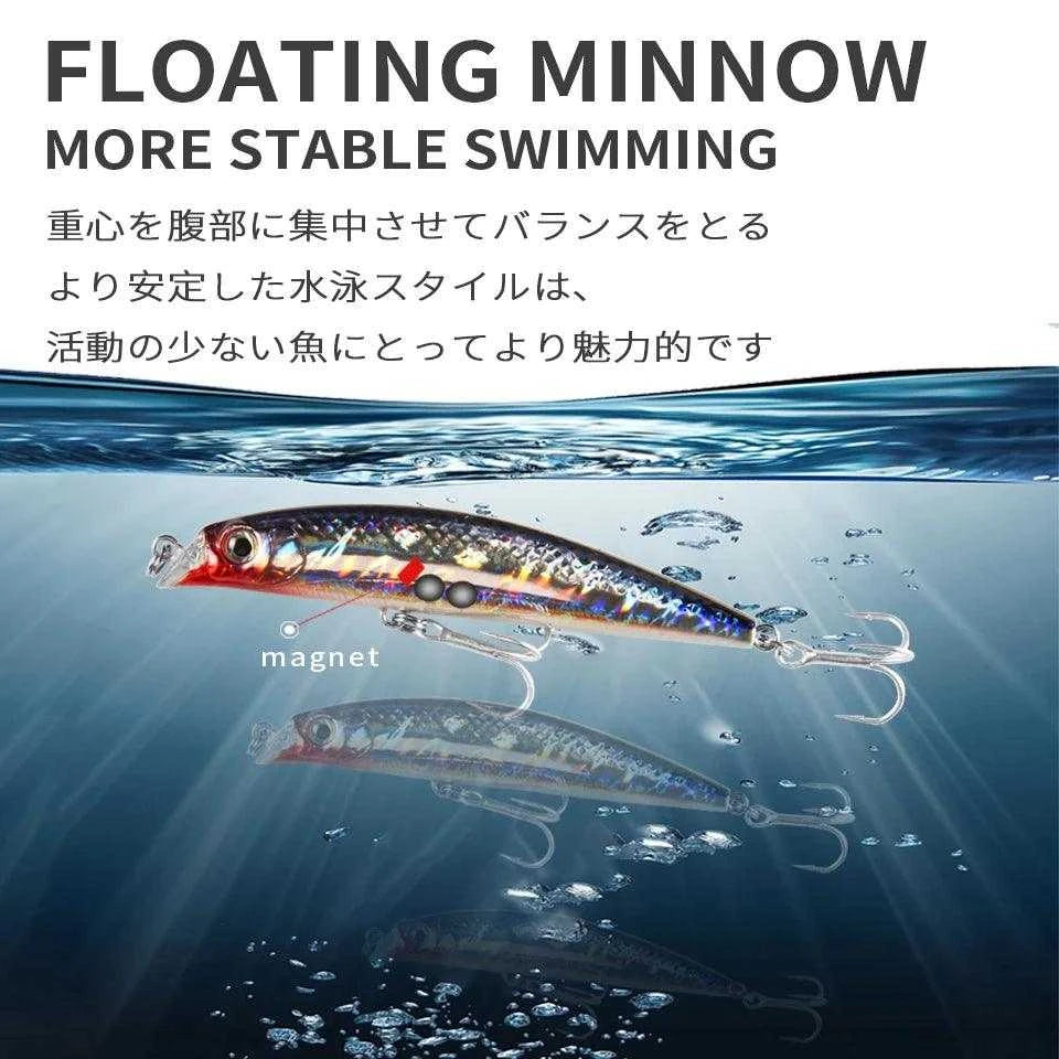 Bearking BISHA90 Floating Minnow Lure (90mm, 10g) - Nex Fisher Hub