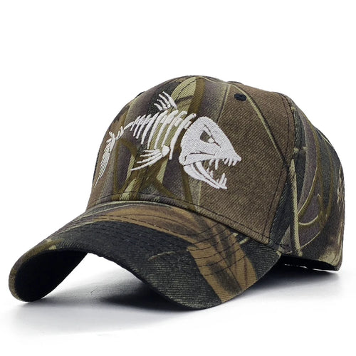 Luminous Embroidery Fishing Cap Green Camouflage