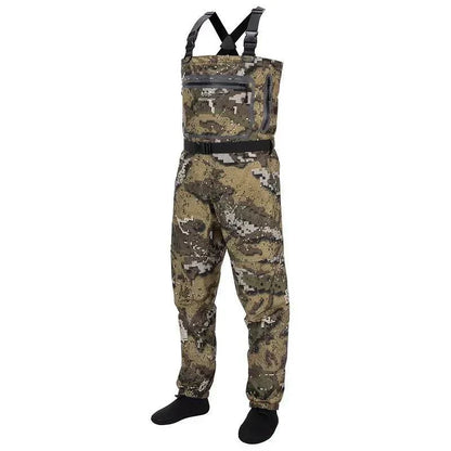 Bassdash Veil Camo Chest Waders - Breathable, waterproof fishing waders in camouflage design for anglers.