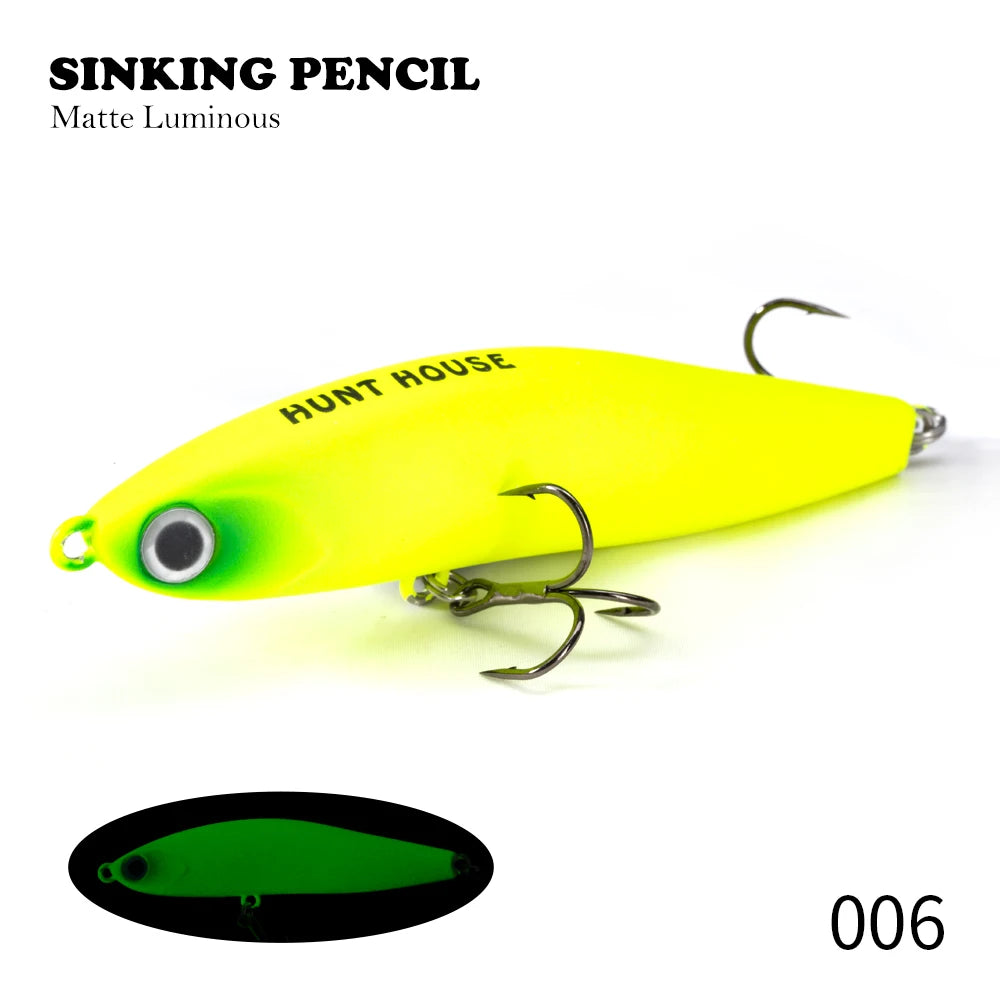 Hunthouse Sinking Lipless Pencil Fishing Lure 70mm/13.5g 95mm/24g Honey Trap