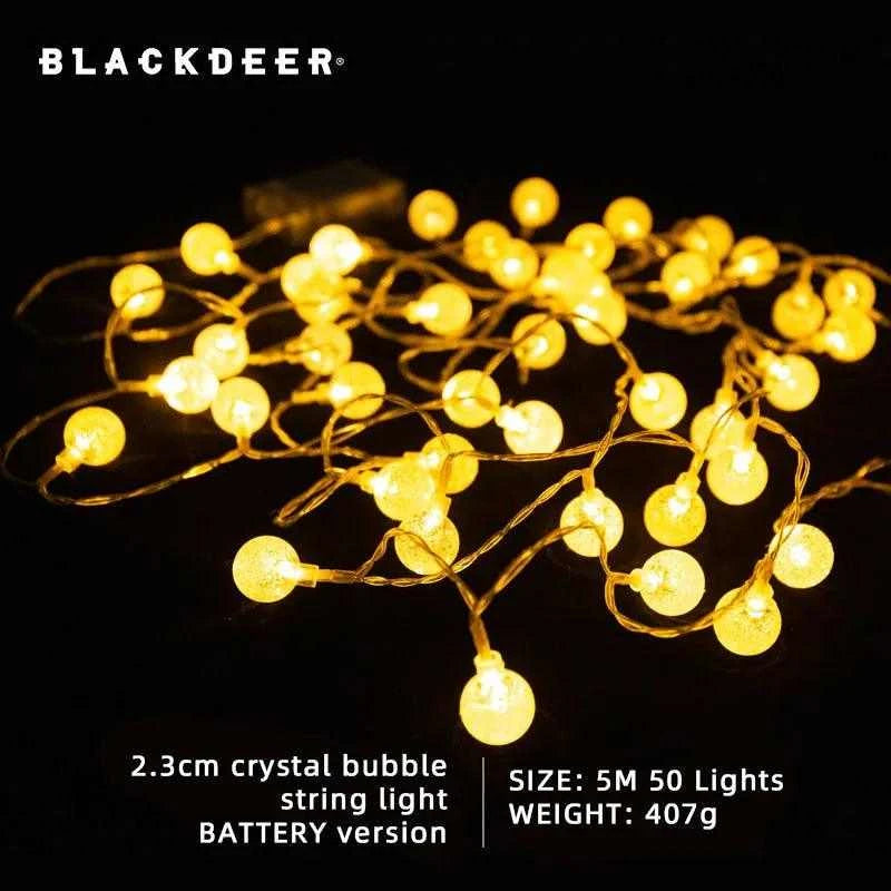 BLACKDEER Solar String Lights LED - 2.3cm crystal bubble string, eco-friendly illumination.