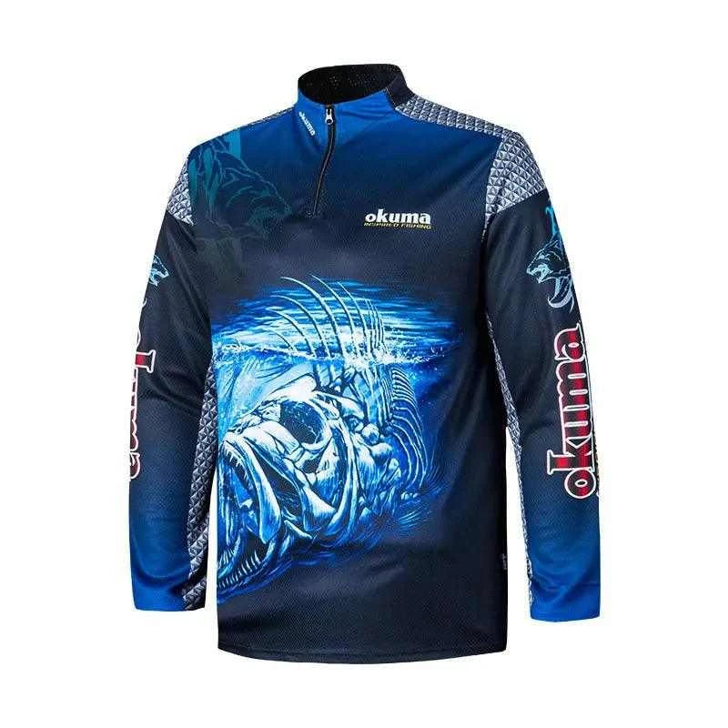 Original OKUMA Fishing Clothes Fishing Shirt Fishing Jerseys Breathable Sweat-absorbing Sunscreen Outdoor Sport - Nex Fisher Hub