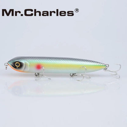 Mr.Charles CMC018 Fishing Lure 128mm/25g Floating Top Water Assorted Colors Popper Wobbler Pencil Lure Hand Lure Fishing Tackle