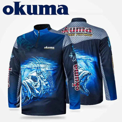 Original OKUMA Fishing Clothes Fishing Shirt Fishing Jerseys Breathable Sweat-absorbing Sunscreen Outdoor Sport - Nex Fisher Hub