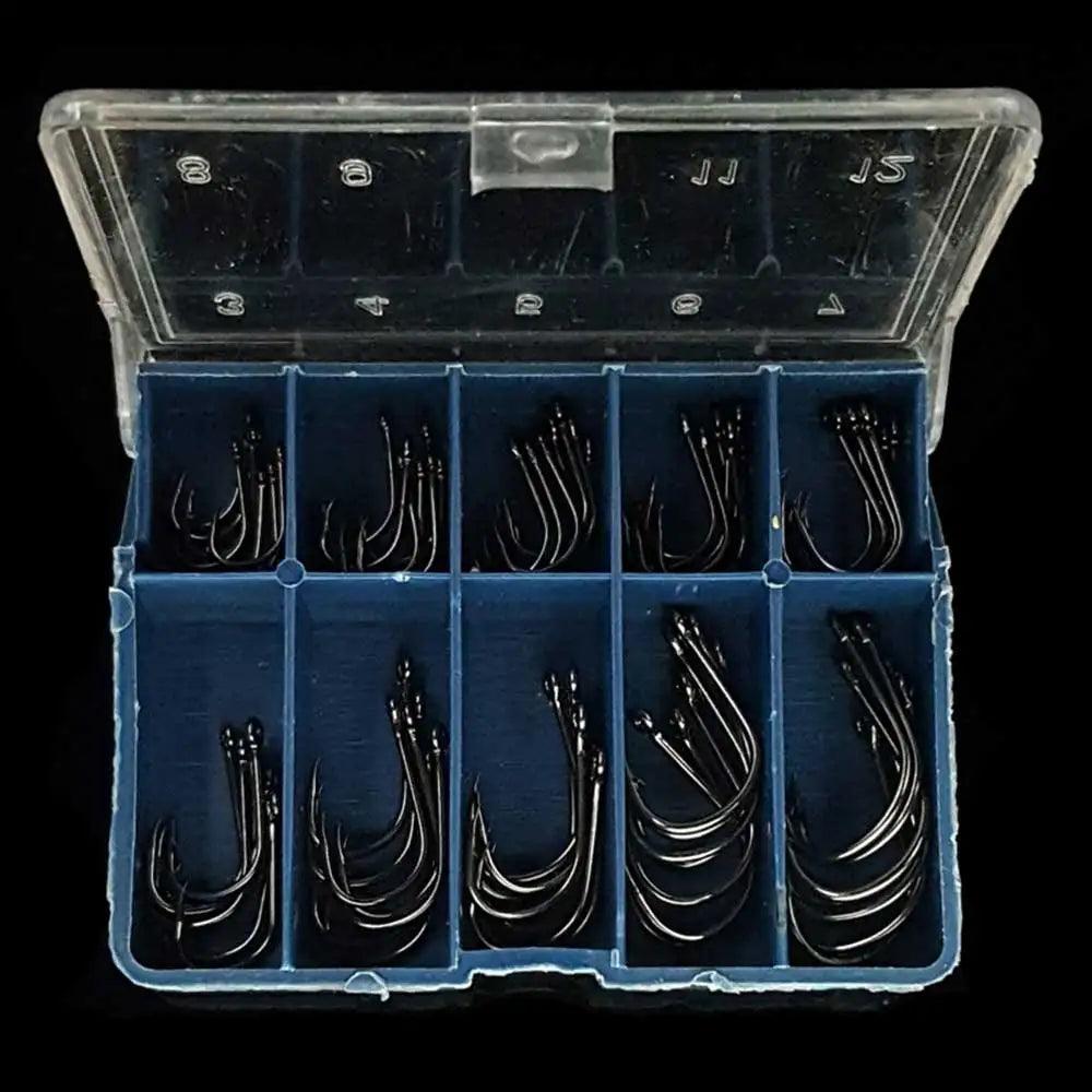 Dasnaki 100Pcs/lot Carbon Steel Black Fishing Hooks