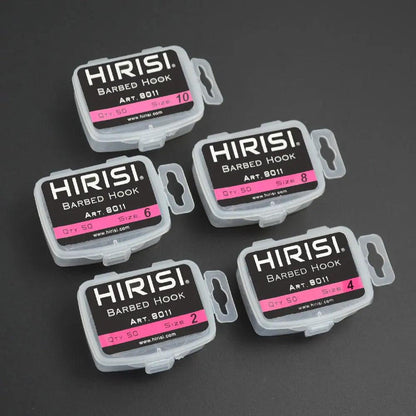 Hirisi 50-Piece High Carbon Steel Barbed Hooks