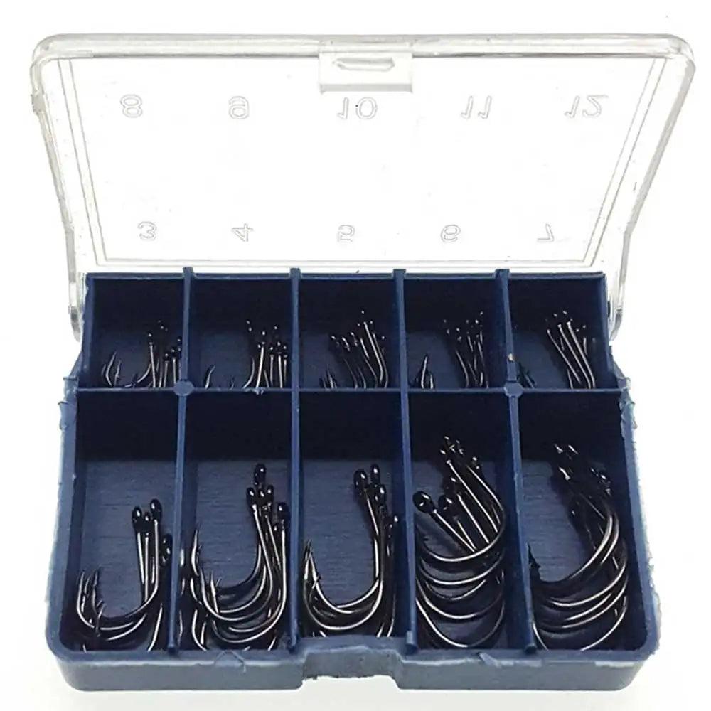 Dasnaki 100Pcs/lot Carbon Steel Black Fishing Hooks