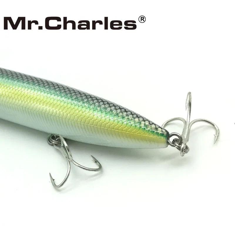 Mr.Charles CMC018 Fishing Lure 128mm/25g Floating Top Water Assorted Colors Popper Wobbler Pencil Lure Hand Lure Fishing Tackle