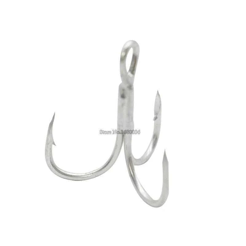 LUSHAZER treble fishing hook ST41 blood trough, barbed, carbon steel.