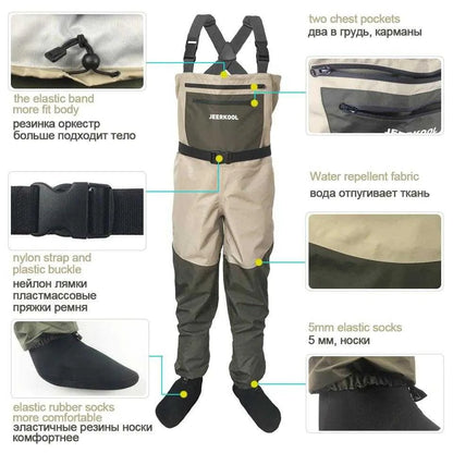 Outdoor Waders Pants Fly Fishing Clothes Waterproof Suit Wading Shoes Antiskid Felt Sole Boots Reef Rock Fishing Shoes - Nex Fisher Hub