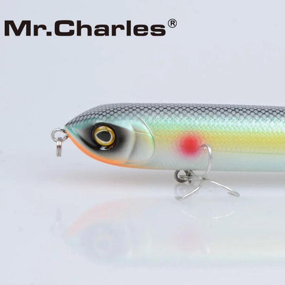 Mr.Charles CMC018 Fishing Lure 128mm/25g Floating Top Water Assorted Colors Popper Wobbler Pencil Lure Hand Lure Fishing Tackle