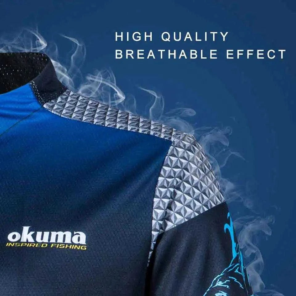 Original OKUMA Fishing Clothes Fishing Shirt Fishing Jerseys Breathable Sweat-absorbing Sunscreen Outdoor Sport - Nex Fisher Hub