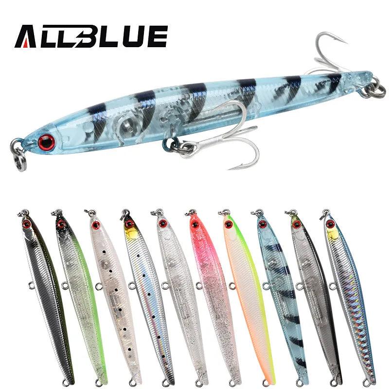 ALLBLUE SPEAR 90 Fishing Lure Stick 90mm/9g Sinking Pencil Longcast Shad 3D Eyes Tungsten Artificial Bait Bass Pike Tackle