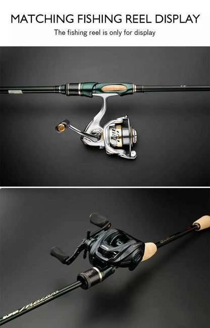 CEMREO MACAN Spinning Carbon Rod with fishing reels for display