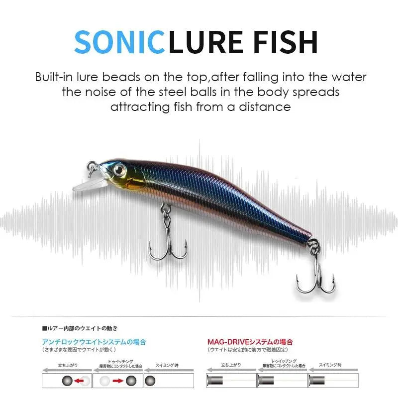 bearking brand fishing hooks Bearking Slicker-80 Magnet Minnow Lure