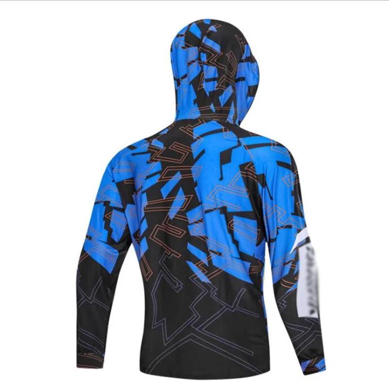 2021 Popular  Men's Fishing Jerseys With Zippered  Hooded Fishing Clothing  Colorful Quick-drying  Sun Protective Fishing Shirts - Nex Fisher Hub