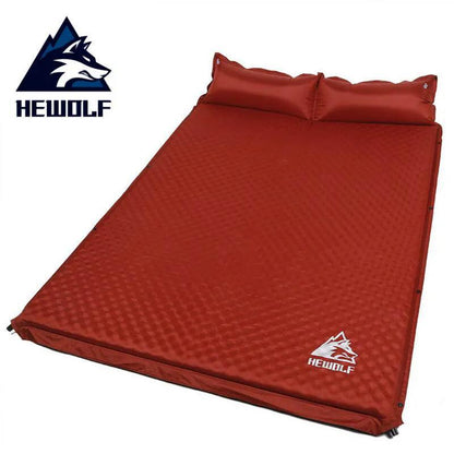 HEWOLF 2+1 spliced outdoor thick 5cm automatic inflatable cushion pad outdoor tent camping mats bed mattress 2 colors - Nex Fisher Hub