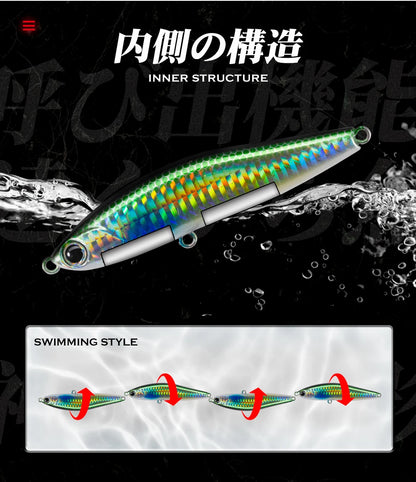 Hunthouse Sinking Lipless Pencil Fishing Lure 70mm/13.5g 95mm/24g Honey Trap