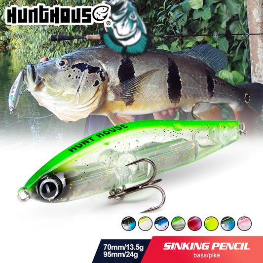 Hunthouse Sinking Lipless Pencil Fishing Lure 70mm/13.5g 95mm/24g Honey Trap