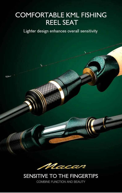 CEMREO MACAN Spinning Carbon Rod with comfortable KML fishing reel seat and sensitive fingertip design.