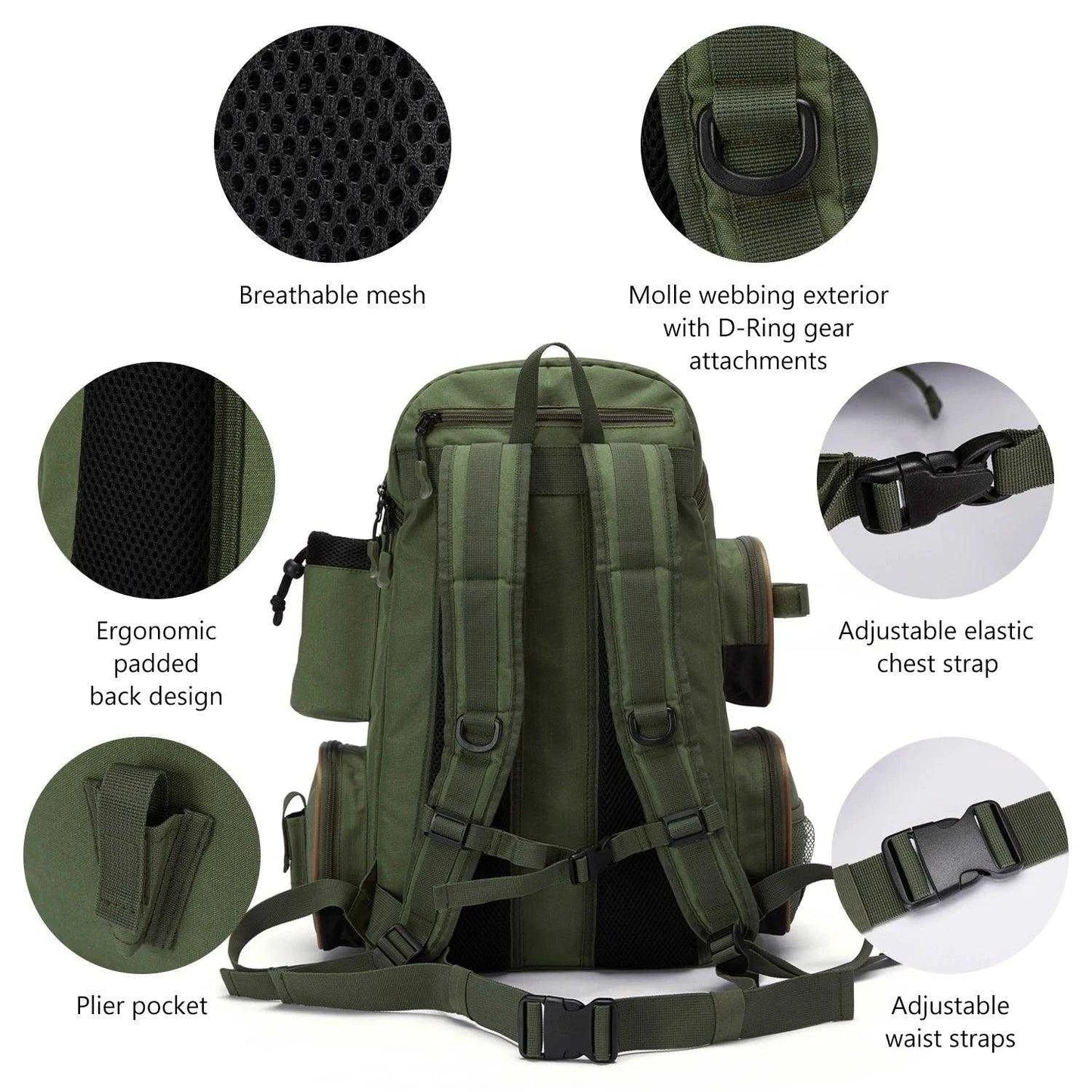 BassDash BD-01 Tactical Tackle BackpackNex Fisher Hub