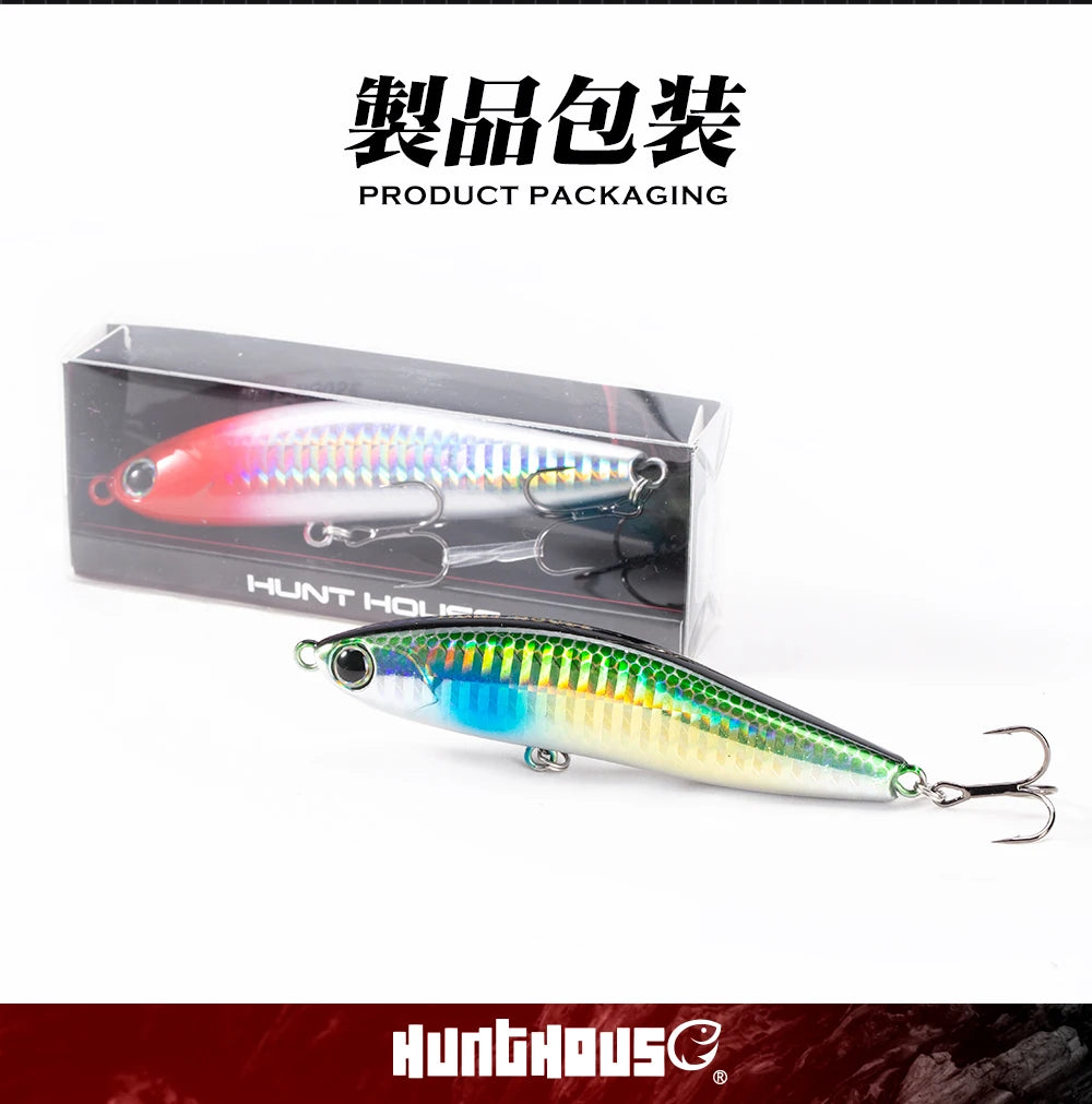 Hunthouse Sinking Lipless Pencil Fishing Lure 70mm/13.5g 95mm/24g Honey Trap