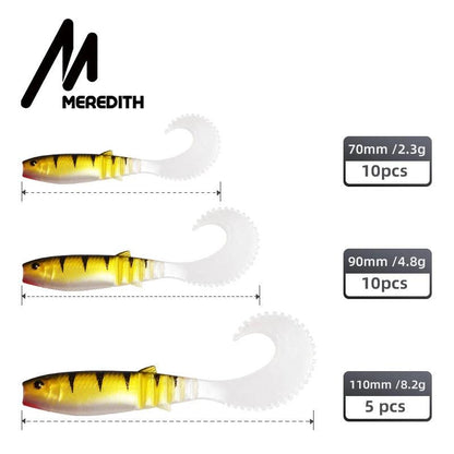 MEREDITH Cannibal Curved Tail Soft Baits (Multiple Sizes)