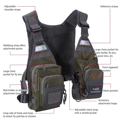 Bassdash FV08 Chest Pack Vest - Nex Fisher Hub