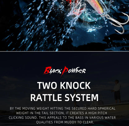 BEARKING BLACK POWDER Pencil Topwater Lure 87mm (3.43 inches) and 9.1g (0.32 ounces).: Professional Quality Walk-the-Dog Action