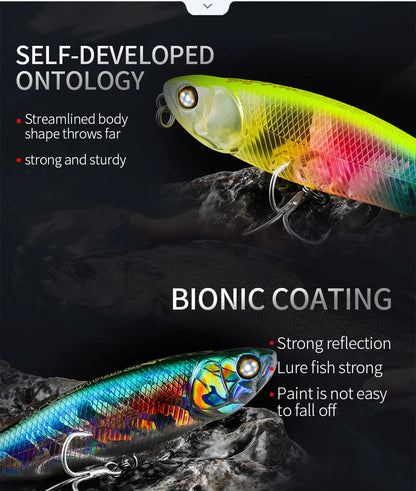 BEARKING BLACK POWDER Pencil Topwater Lure 87mm (3.43 inches) and 9.1g (0.32 ounces).: Professional Quality Walk-the-Dog Action