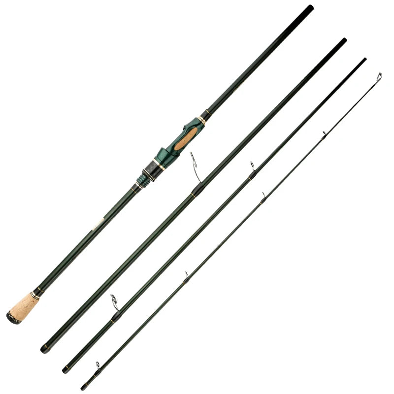 CEMREO Fishing Rod Spinning Casting Carbon 4-5 Sections 1.8m/2.1m/2.4m Portable Travel Rod Nex Fisher Hub