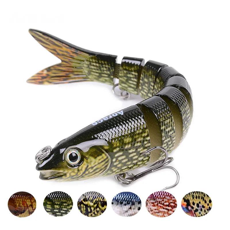 1pc Wobblers 8 Segments Fishing Lure Multi Jointed Swimbait 19g Hard Bait Lures Fishing Tackle For Bass Pike Lifelike Swimbaits - Nex Fisher Hub