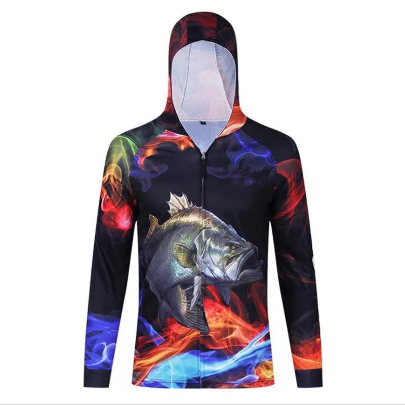 2021 Popular  Men's Fishing Jerseys With Zippered  Hooded Fishing Clothing  Colorful Quick-drying  Sun Protective Fishing Shirts - Nex Fisher Hub