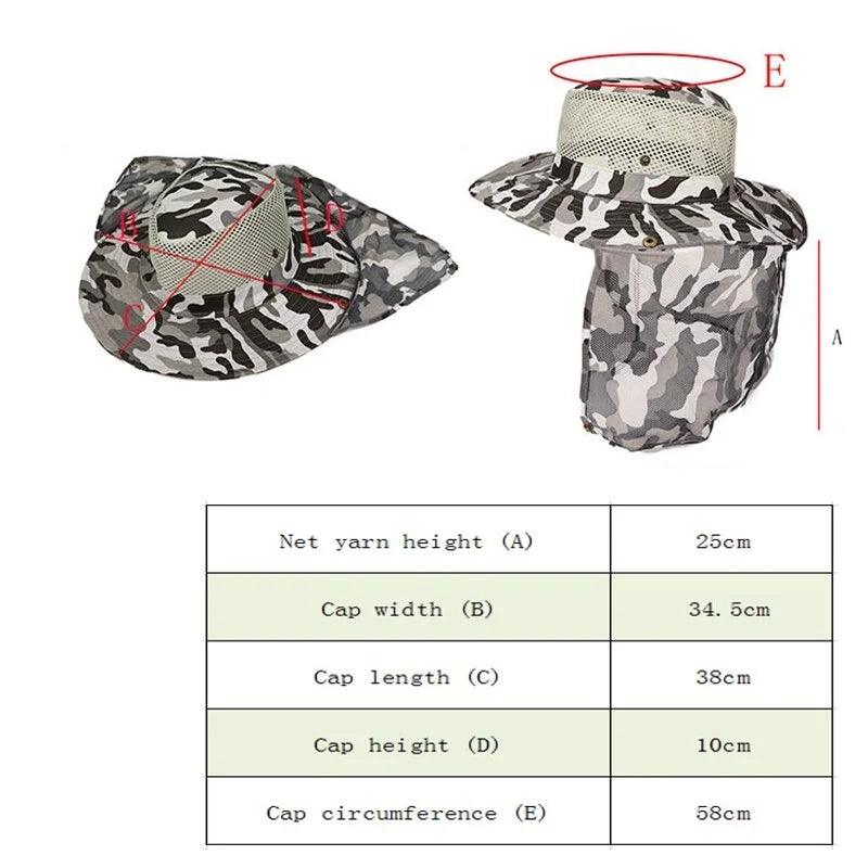 Outdoor Fishing Hat Wide Brim Man Breathable Mesh  Cap Beach s Camouflage Sun UV Protection Shade  Kastking - Nex Fisher Hub