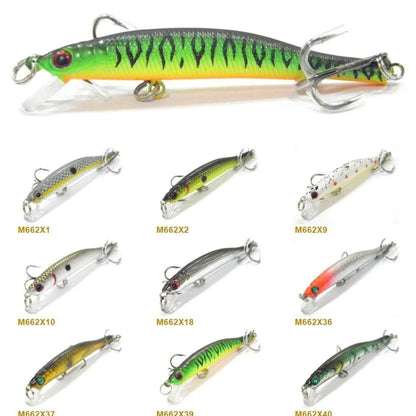 wLure 5.3g 8.3cm Slim Minnow Lure Very Tight Wobble Slow Sinking 2 #6 Treble Hooks Epoxy Coating Fishing Lure M662