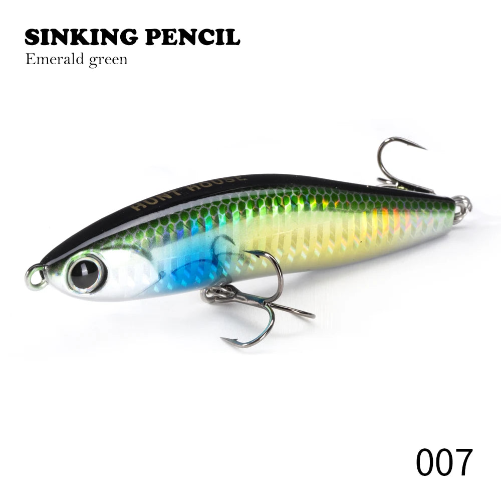 Hunthouse Sinking Lipless Pencil Fishing Lure 70mm/13.5g 95mm/24g Honey Trap