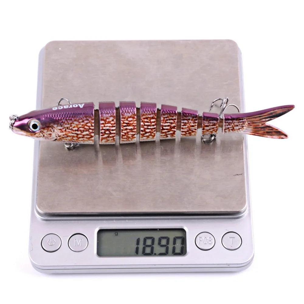 1pc Wobblers 8 Segments Fishing Lure Multi Jointed Swimbait 19g Hard Bait Lures Fishing Tackle For Bass Pike Lifelike Swimbaits - Nex Fisher Hub