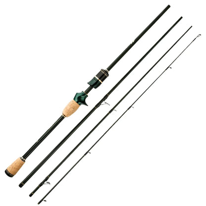CEMREO Fishing Rod Spinning Casting Carbon 4-5 Sections 1.8m/2.1m/2.4m Portable Travel Rod Nex Fisher Hub