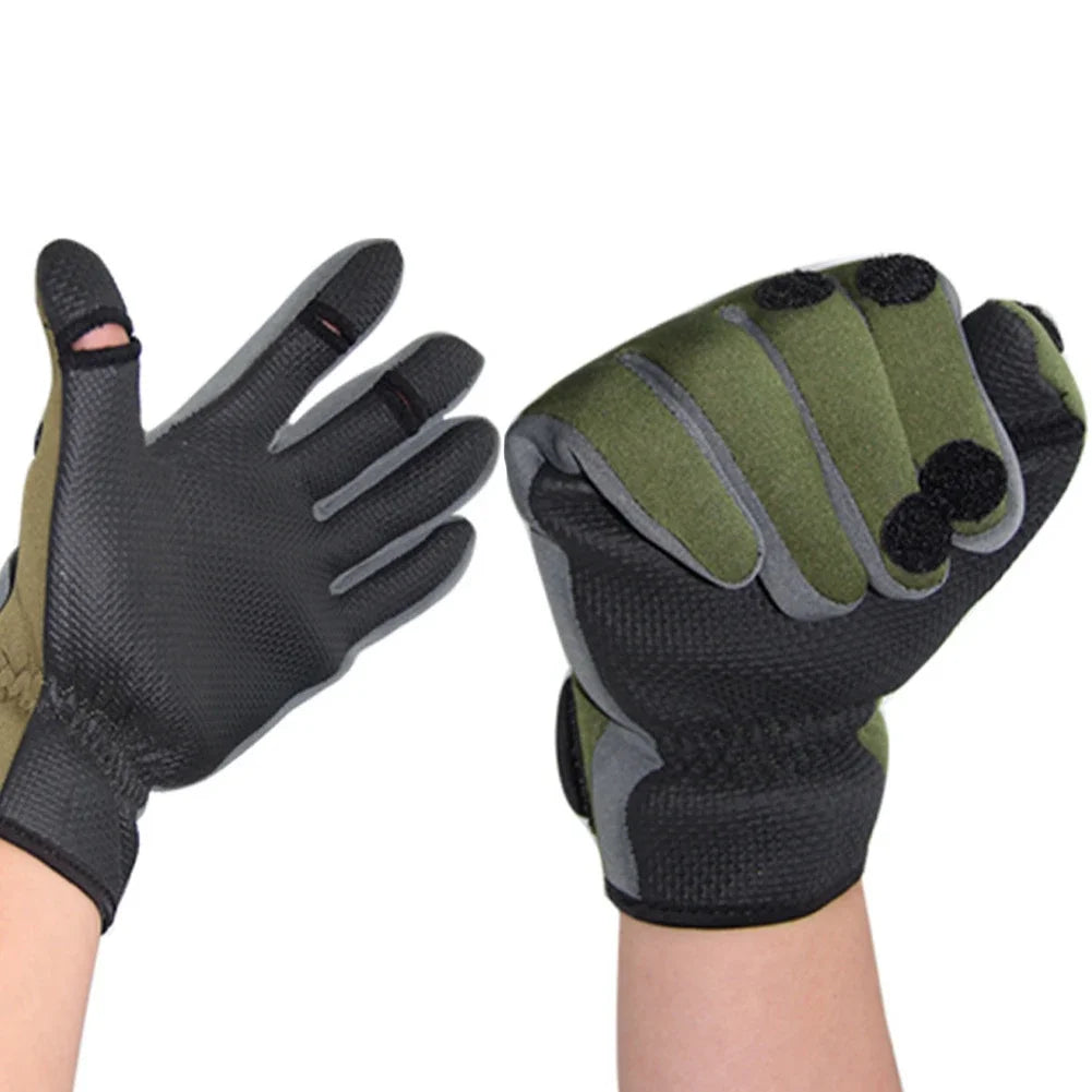 Winter Fishing Gloves Waterproof with 3 Fingerless Camouflage Anti-Slip For Fishing