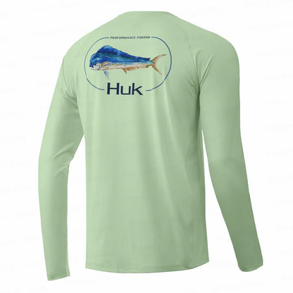 HUK Fishing Shirt Quick Dry Long Sleeve Fishing Jersey Anti-UV UPF-50