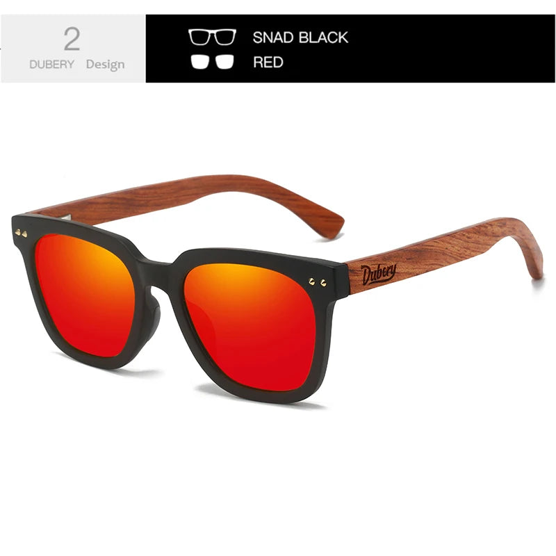 DUBERY Wooden Style Polarized Sunglasses: UV400 Protection for Men And Women