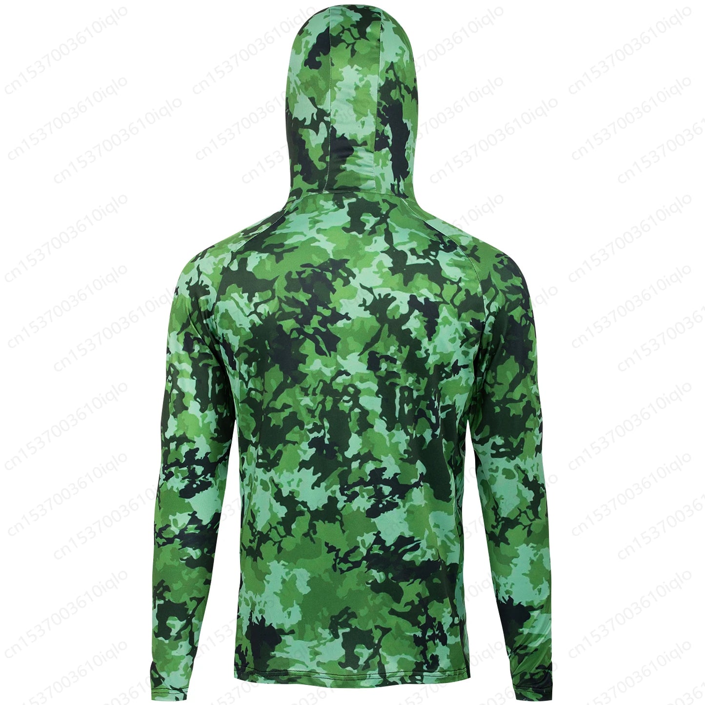 HUK Camouflage Long Sleeve Hooded Fishing Shirt with Mask: UPF 50+ UV Protection for Men
