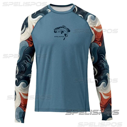 Men's long-sleeve fishing shirt with ultimate sun protection and stylish design.