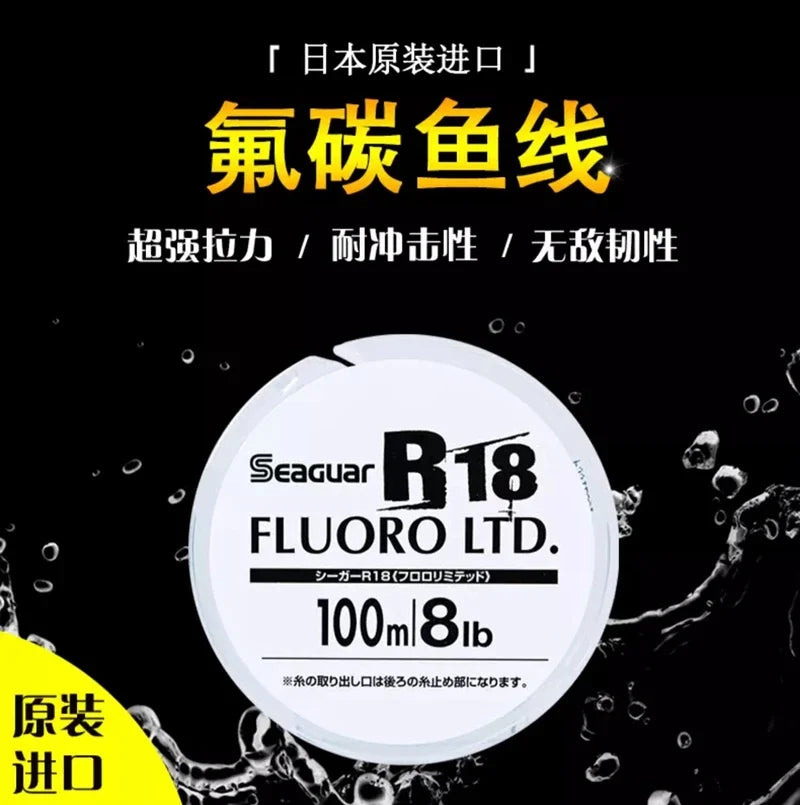 2023 Seaguar R18 FLUORO LTD Fishing Line ORIGINAL Japan 100M 3LB-25LB CARBON Fiber Line Master level professional fishing line