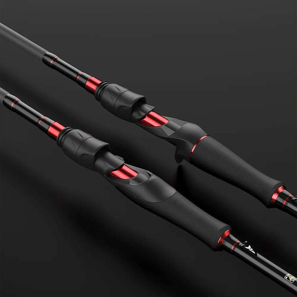 KastKing Brutus Carbon Spinning Rod with ergonomic handle design on a dark background.