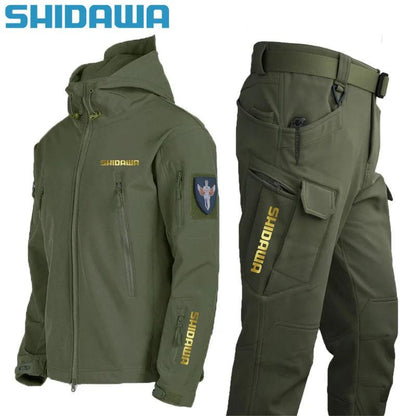 Shidawa Autumn Winter Men's Waterproof Warm Fishing Set Windproof HoodNex Fisher Hub